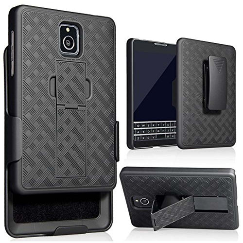 AMZER Shellster Hard Case with Kickstand & Belt Clip – Compatible with Blackberry Passport (AT&T)