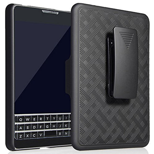 AMZER Shellster Hard Case with Kickstand & Belt Clip – Compatible with Blackberry Passport (AT&T)