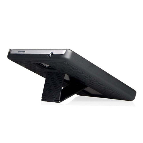 AMZER Shellster Hard Case with Kickstand & Belt Clip – Compatible with Blackberry Passport (AT&T)