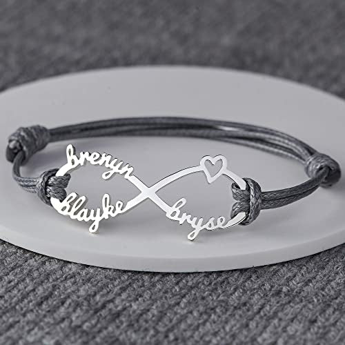 Custom Infinity Name Bracelet – Personalized Mom Jewelry with Kids’ Names